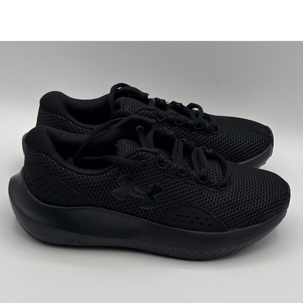 UA Charged Surge 4 Shoes Womens Size 6.5 Black Black Running 3027007-002